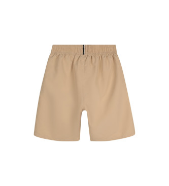 BOSS Surfshort met beige logoprint 