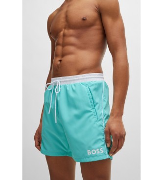 BOSS Maillot de bain �toile de mer turquoise