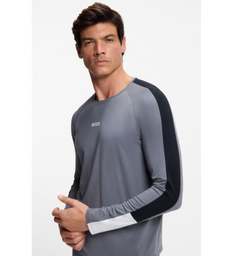 BOSS Pijama de algod�o com aplica��es cinzentas em contraste