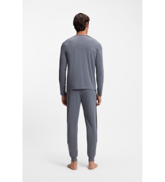 BOSS Pijama de algod�o com aplica��es cinzentas em contraste