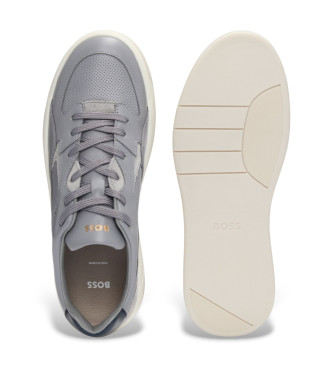 BOSS Leren sneakers Baltimore grijs