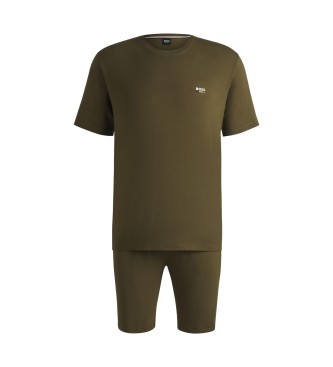 BOSS Pijama de punto de bamb elstico verde