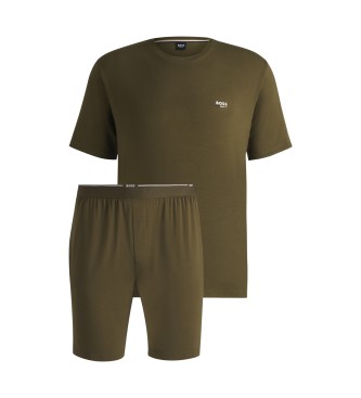 BOSS Pijama de punto de bamb elstico verde