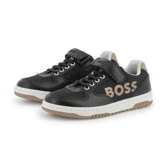 BOSS Zapatillas de piel negro