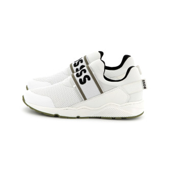 BOSS Weie Leder-Turnschuhe