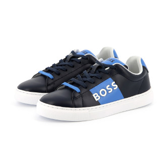 BOSS Schwarze Lederturnschuhe