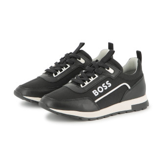 BOSS Schwarze Lederturnschuhe