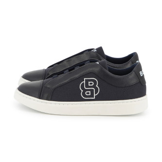 BOSS Navy leather trainers