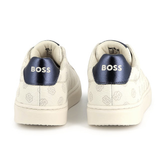 BOSS Beige sportschoenen met monogram