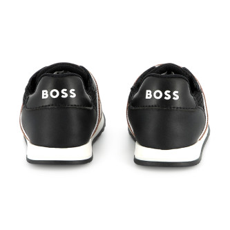 BOSS Zapatillas de piel negro