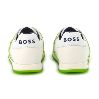 BOSS Witte leren sportschoenen