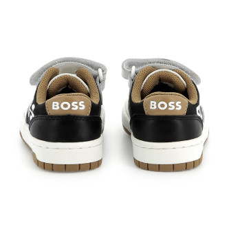 BOSS Sneakers in pelle bianca e nera