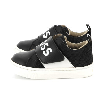 BOSS Baskets en cuir noir