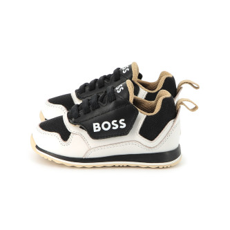 BOSS Schwarze Lederturnschuhe