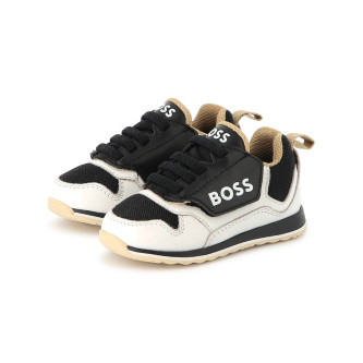BOSS Schwarze Lederturnschuhe