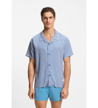 BOSS Chemise de plage bleue