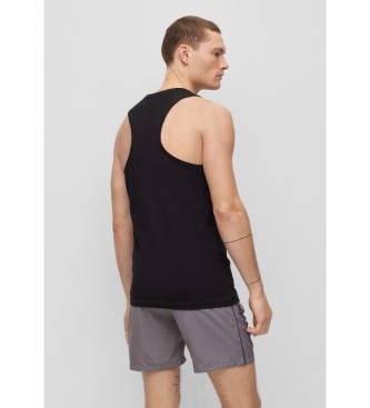 BOSS Baumwoll-Strick-Tanktop mit schwarzem Logodruck