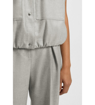 BOSS Sleeveless blazer in grey flannel