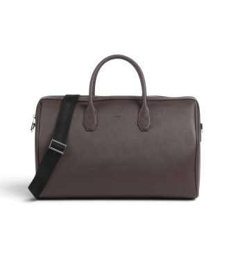 BOSS Northon Holdall rejsetaske i brunt læder