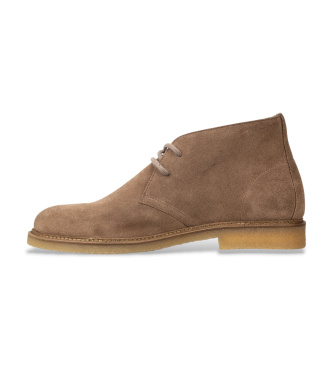 BOSS Hybride lærred beige læderstøvletter