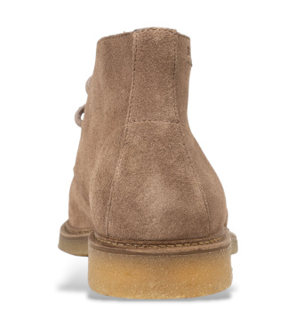 BOSS Hybride lærred beige læderstøvletter
