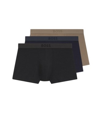BOSS Set de 3 calzoncillos de tejido elástico beige, marino, negro