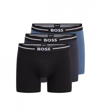 BOSS Pack 3 Boxers Bold Negro, Marino, Azul