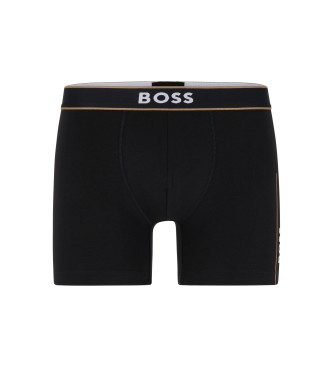 BOSS Shorts elasticizzati neri con logo in vita