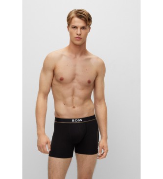 BOSS Stretch boxershort met logo op tailleband zwart