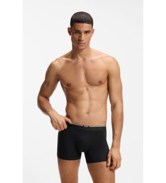 BOSS Set 3 B�xers Lisos negro, verde, gris