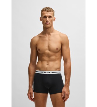 BOSS Lot de 3 boxers en coton stretch avec logo sur la ceinture noir