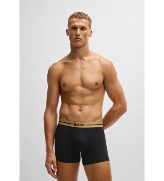 BOSS Lot de 3 boxers en coton stretch avec logo sur la ceinture noir