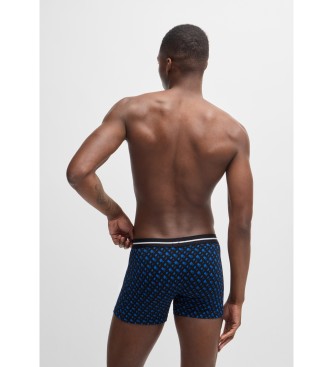 BOSS Set di 3 boxer in cotone elasticizzato blu e nero