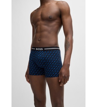 BOSS Set di 3 boxer in cotone elasticizzato blu e nero