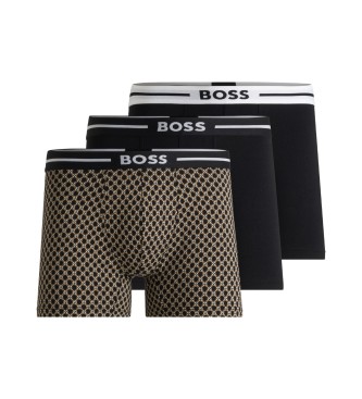 BOSS Lot de 3 boxers multicolores avec logo