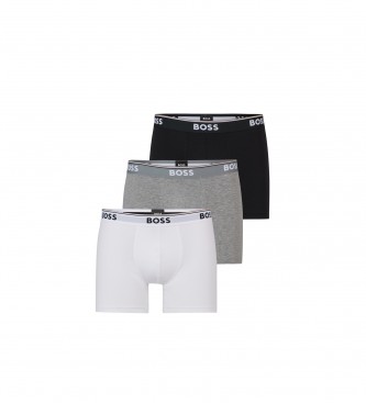 BOSS Pack 3 Boxer shorts 3P Power cinzento, branco, preto