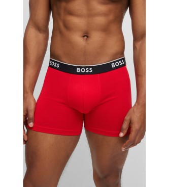 BOSS Pack 3 Boxershorts Power rood, zwart, navy