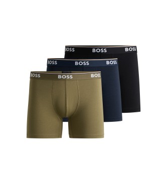 BOSS 3er Pack Boxershorts Power grn, marineblau, schwarz