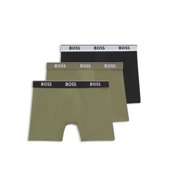 BOSS Set 3P Boxershorts Power grn, schwarz