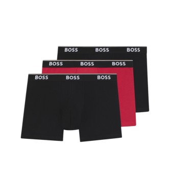 BOSS Set 3 Boxers Comfort marinbl�, r�d, svart