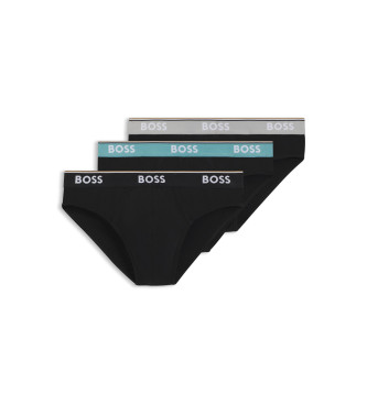 BOSS Confezione da 3 slip neri Power