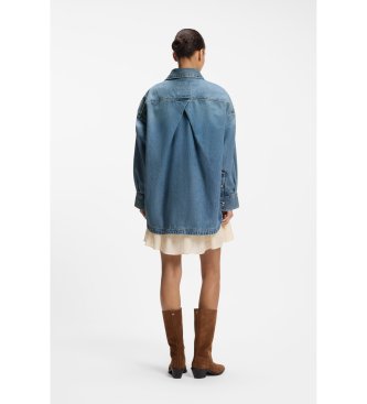 BOSS Camisa oversize de jeans rígido vintage azul