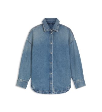 BOSS Camisa oversize de jeans rígido vintage azul