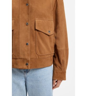 BOSS Giacca in pelle Sabea marrone
