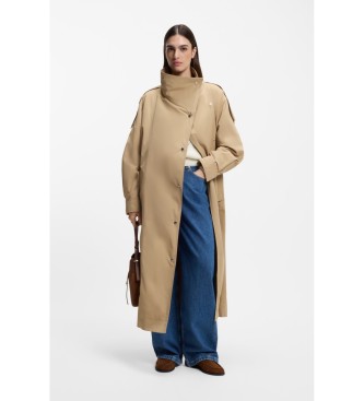 BOSS Gabardine castanha de grandes dimens�es