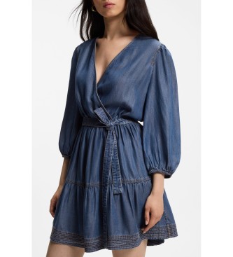 BOSS Crossoverkl�nning med denimeffekt och bl� ballong�rmar