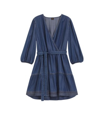 BOSS Crossoverkl�nning med denimeffekt och bl� ballong�rmar