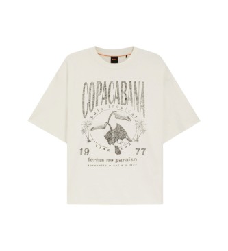 BOSS T-shirt Relaxed Fit biały