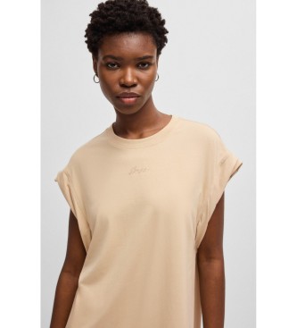 BOSS Vestido de punto con manga casquillo beige