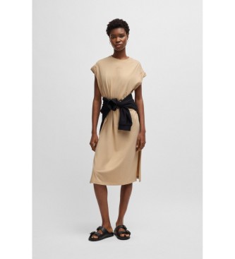 BOSS Vestido de punto con manga casquillo beige